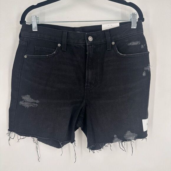 NWT Old Navy Women's Distressed Cut-Off Cotton Denim Shorts Black Size 6 - Picture 1 of 9